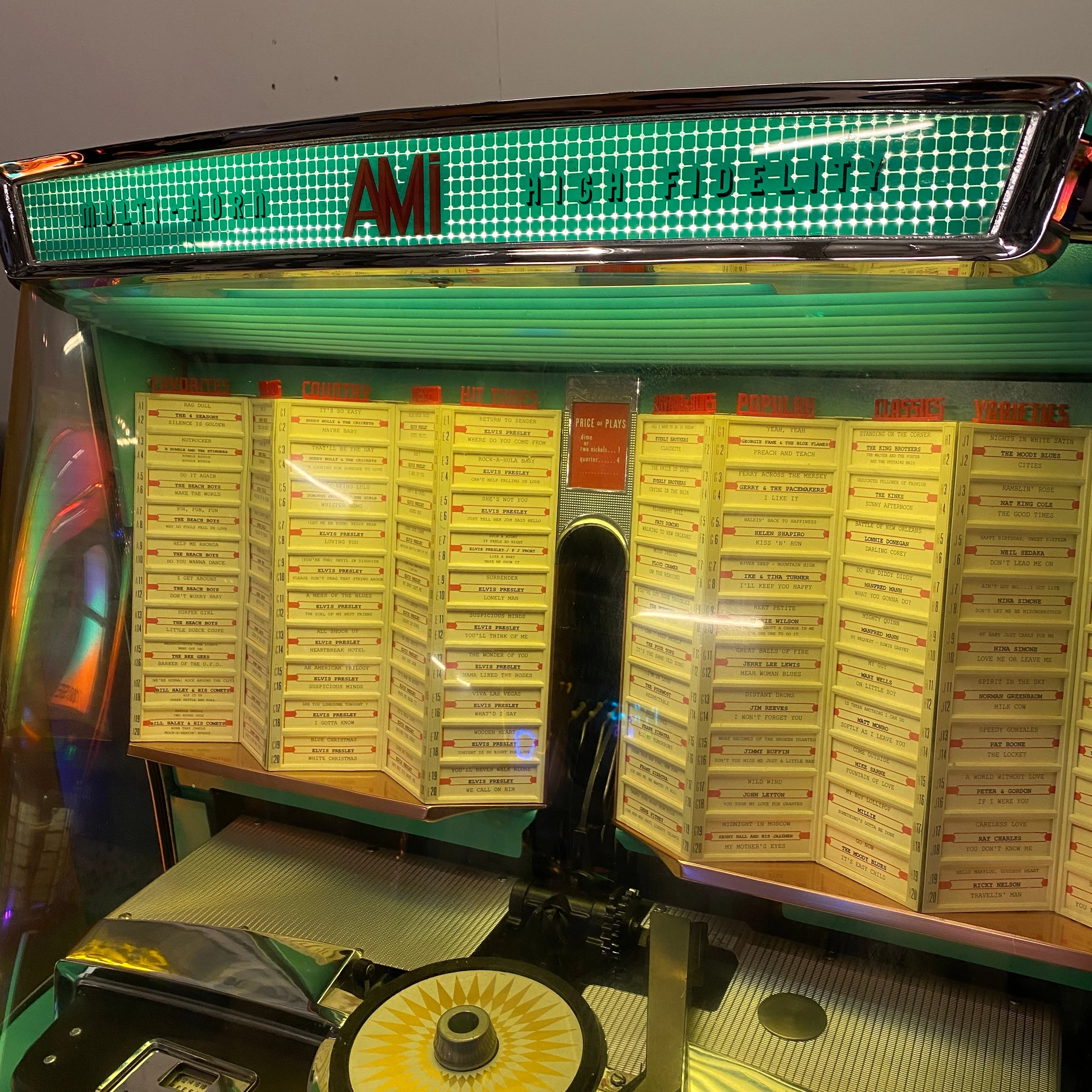 1958 AMI I 200 Vinyl Jukebox Selector Wheel Version with Spearmint Trim - Image 16
