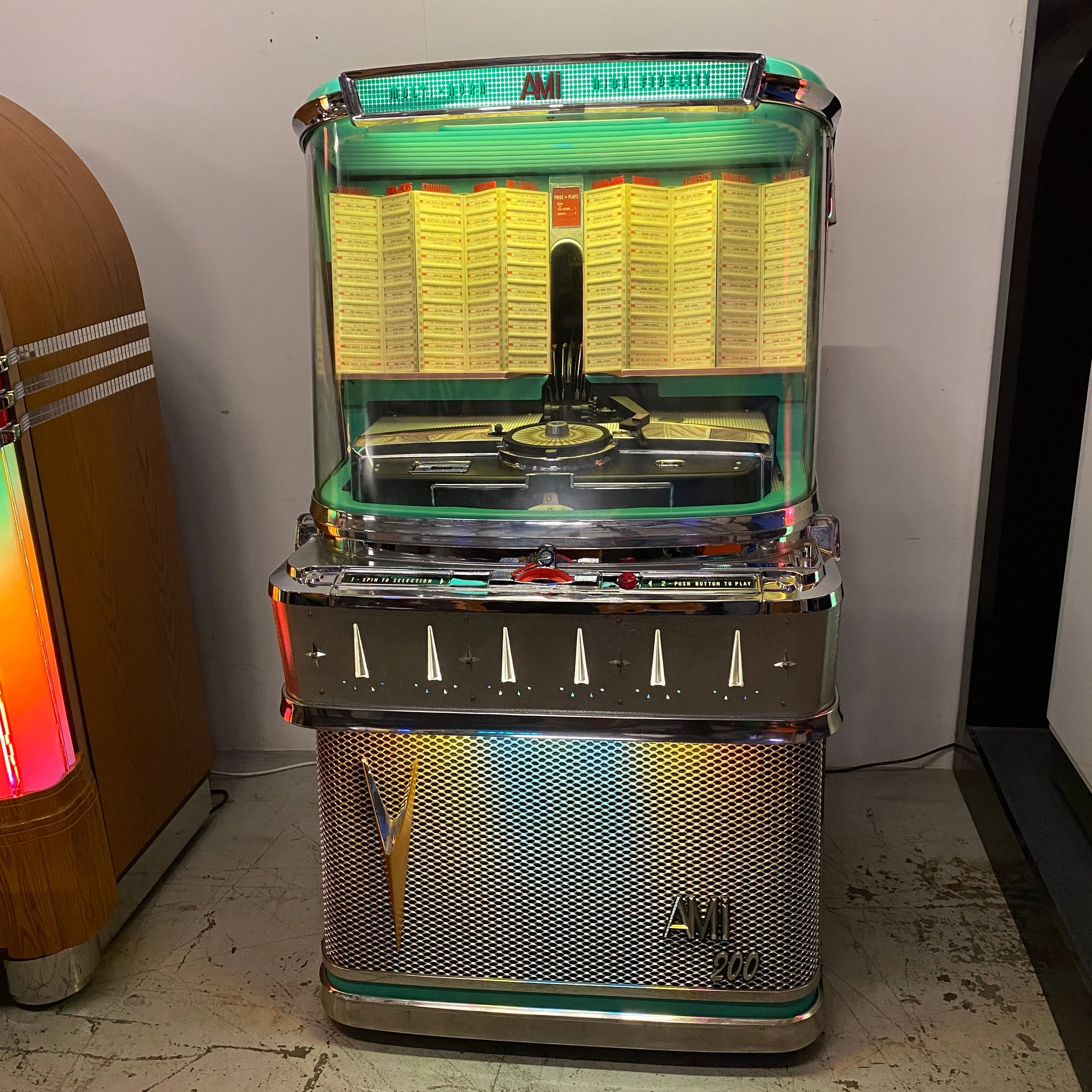 1958 AMI I 200 Vinyl Jukebox Selector Wheel Version with Spearmint Trim - Image 23
