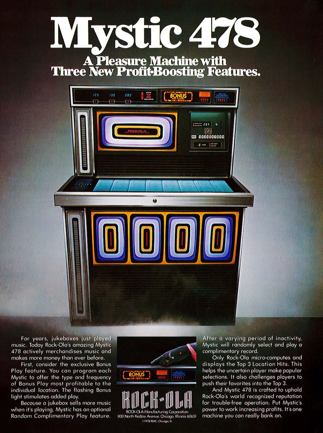 1978 Rock-Ola 478 'Mystic' Vinyl Jukebox - Image 2