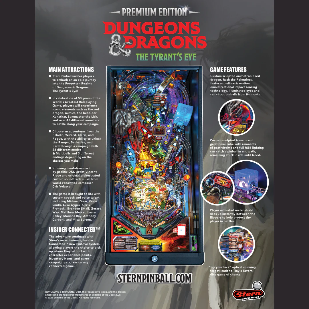 2025 Dungeons & Dragons: The Tyrant's Eye Premium Edition Pinball by Stern - Image 6
