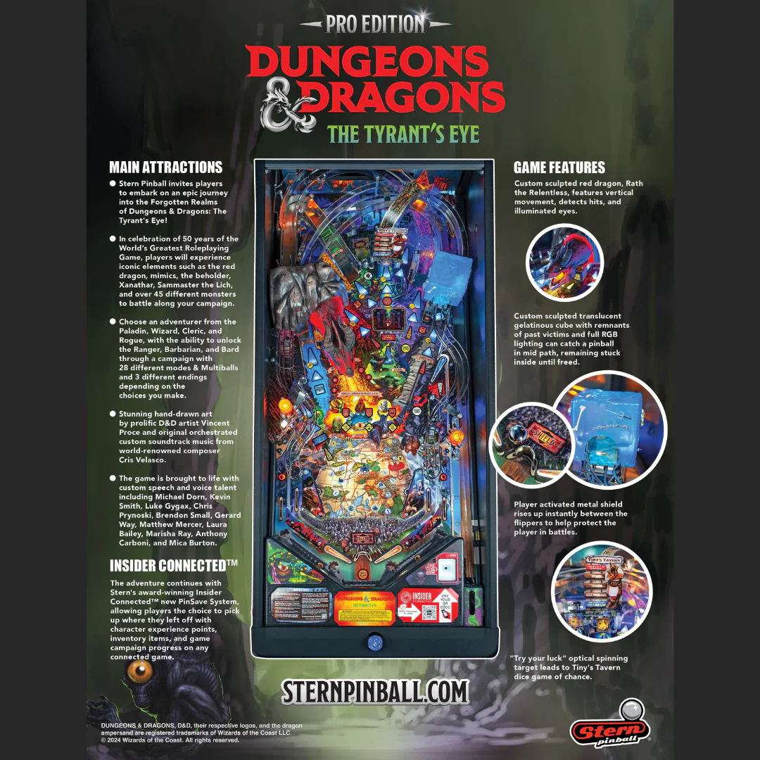 2025 Dungeons & Dragons: The Tyrant's Eye Pro Edition Pinball by Stern - Image 7