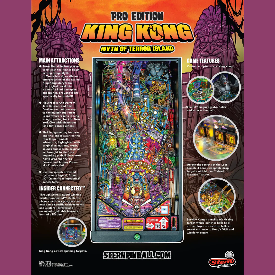 2025 King Kong: Myth of Terror Island Pro Pinball by Stern - Image 31