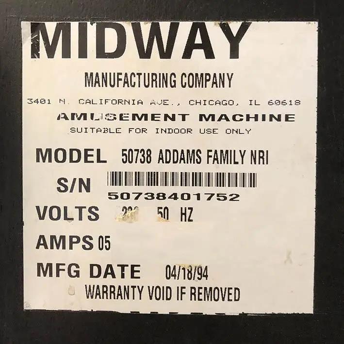 1994 The Addams Family Gold Pinball Machine by Bally - Image 12