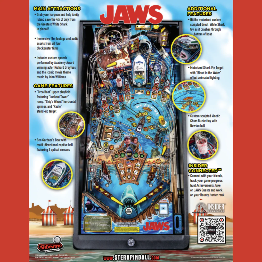 2024 JAWS Premium Pinball Machine by Stern - Image 21
