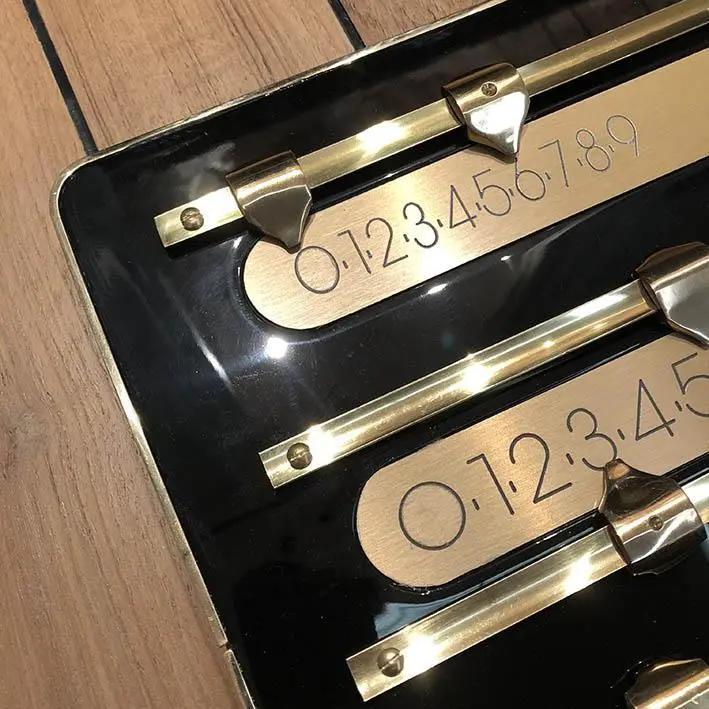 The Olympian Wall Mounted Cue Rack and Scorer with Brass Trim - Image 7