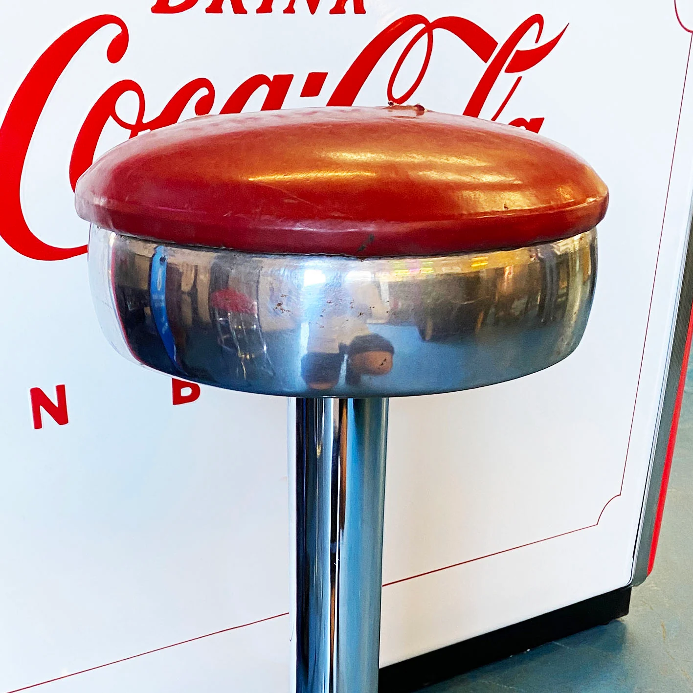 Original Vintage 1950s Coca-Cola Stool - Image 2