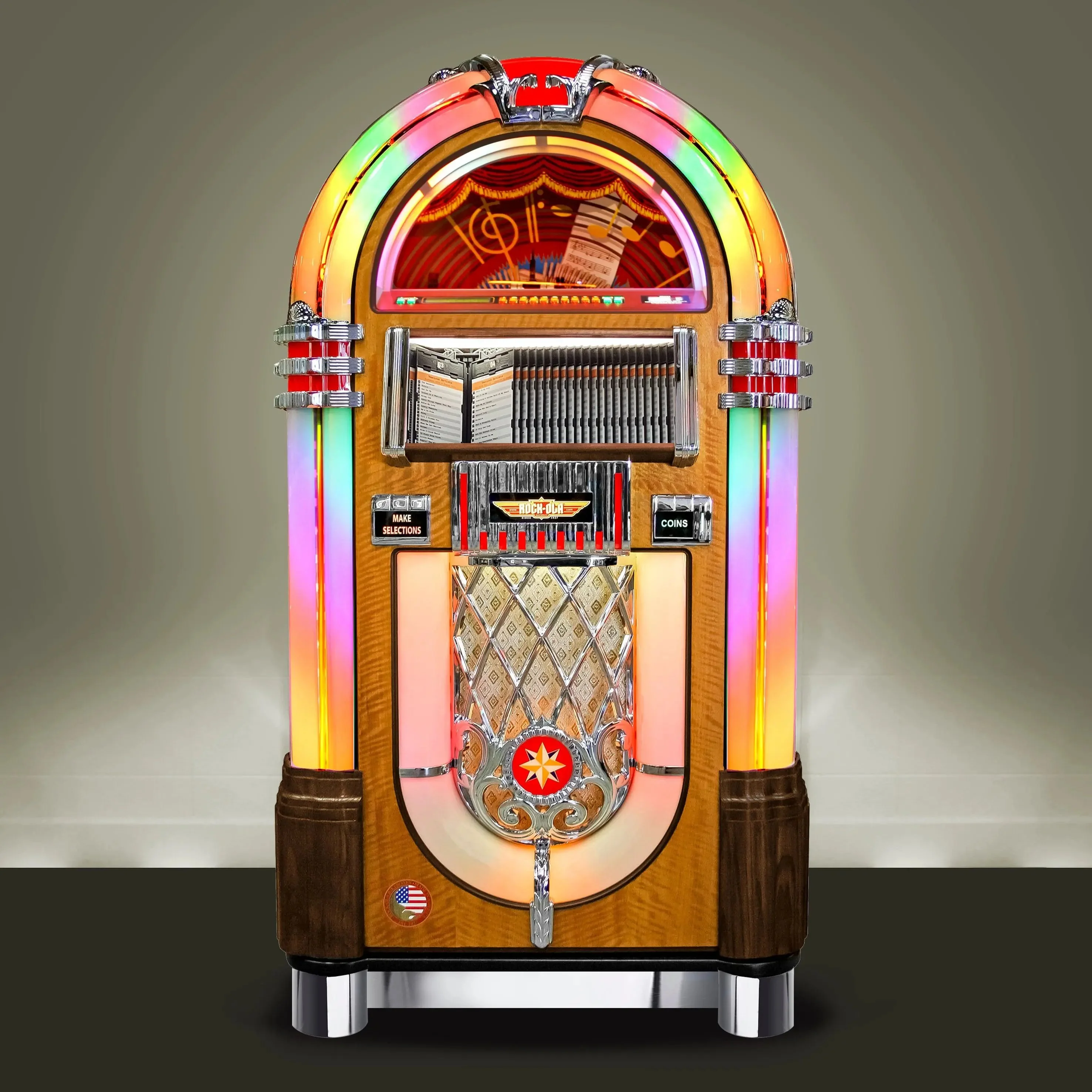 Rock-Ola Bubbler CD Jukebox in Walnut with Bluetooth - Image 3