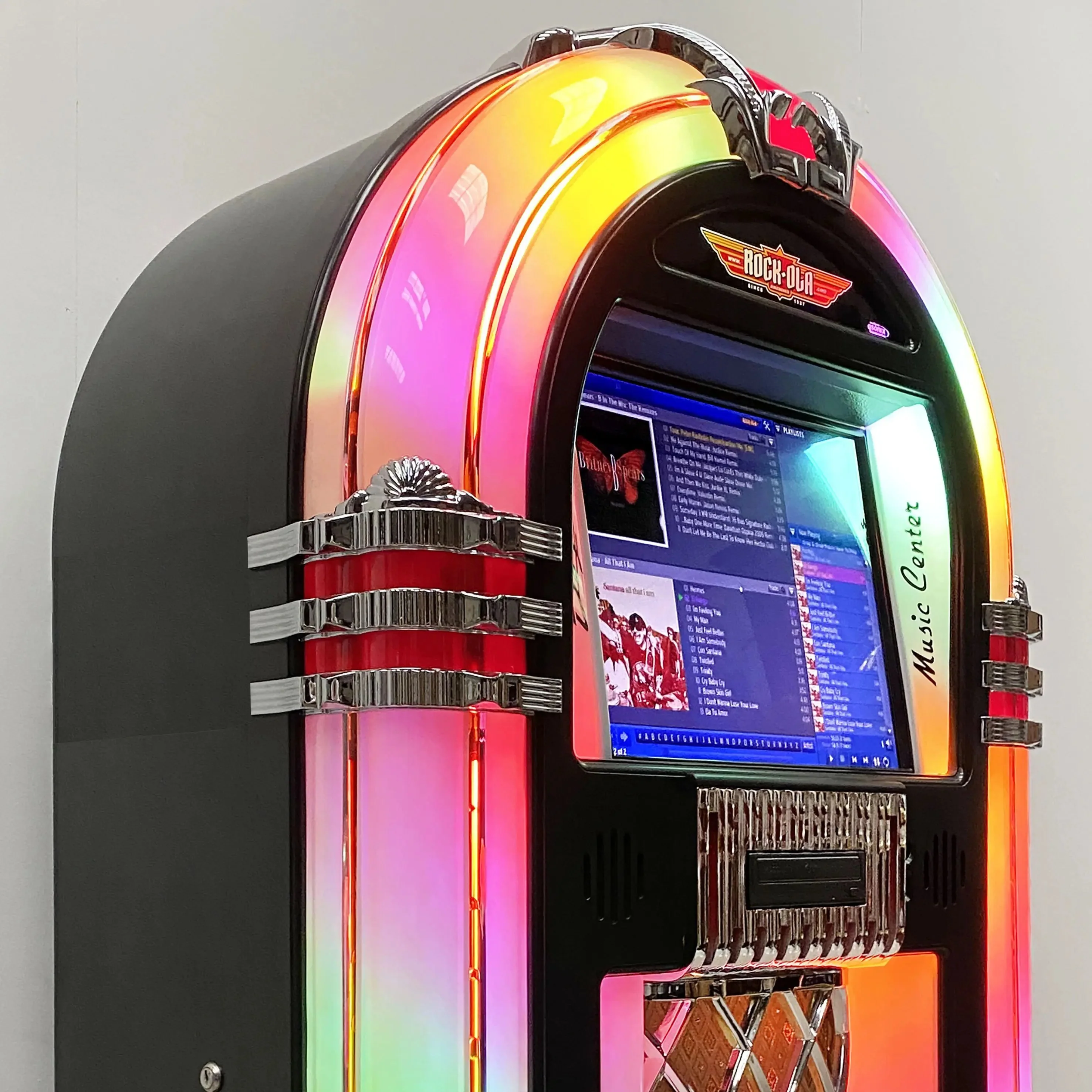 Rock-Ola Bubbler Digital Music Center Jukebox in Gloss Black with Bluetooth - Image 6