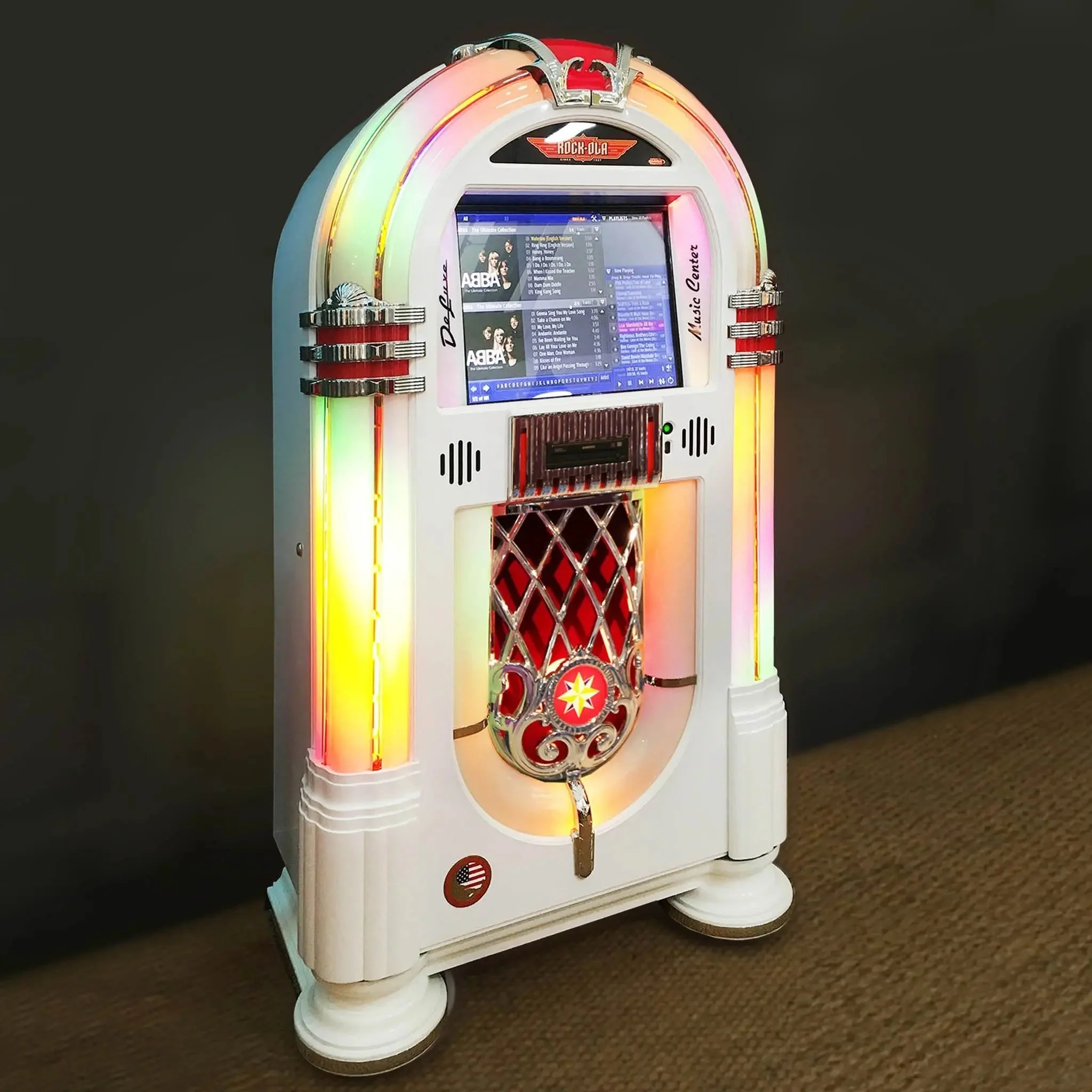 Rock-Ola Bubbler Digital Music Center Jukebox in Gloss White with Bluetooth - Image 11