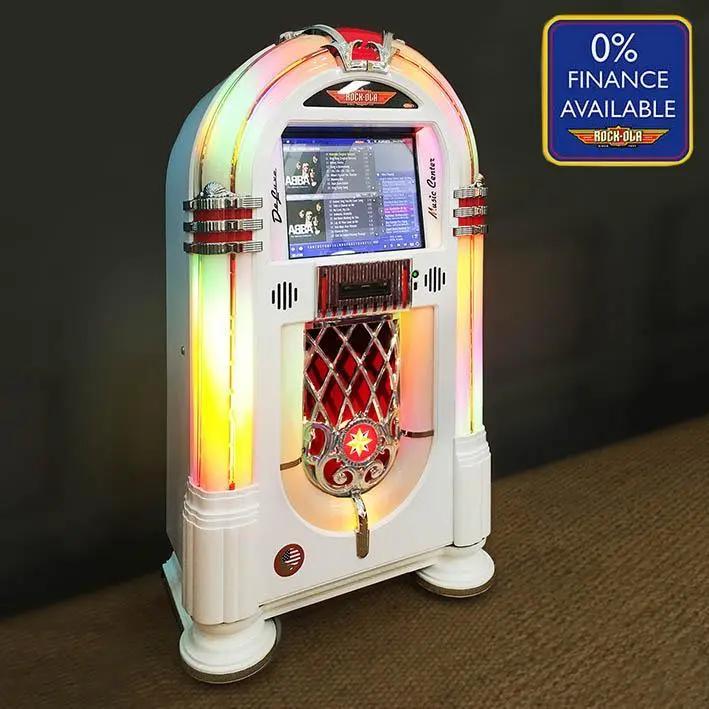 Rock-Ola Bubbler Digital Music Center Jukebox in Gloss White with Bluetooth - Image 5