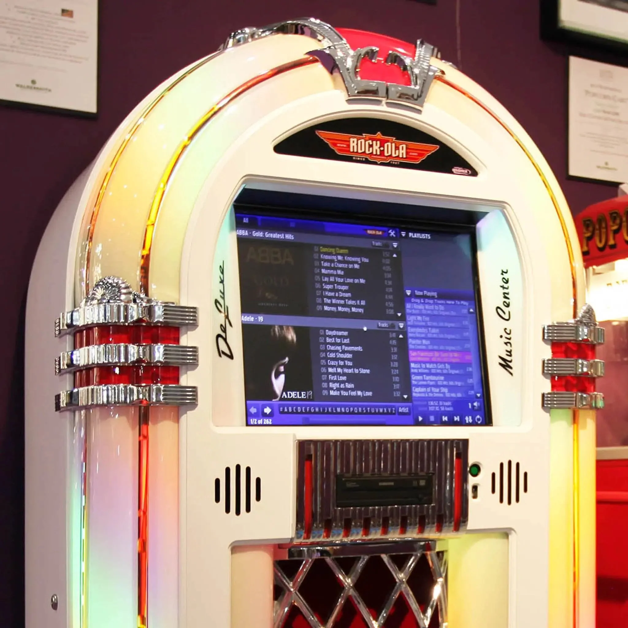 Rock-Ola Bubbler Digital Music Center Jukebox in Gloss White with Bluetooth - Image 6