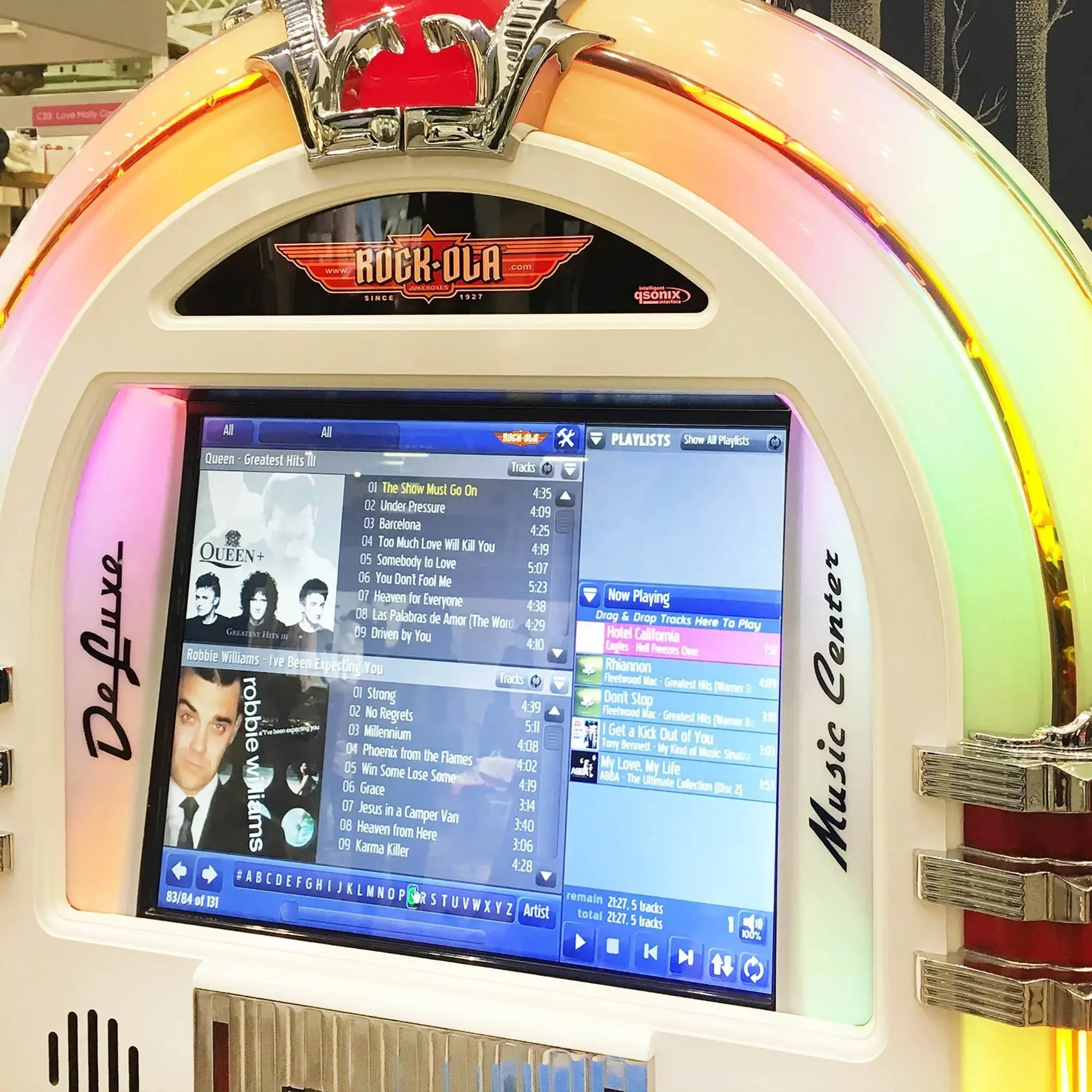 Rock-Ola Bubbler Digital Music Center Jukebox in Gloss White with Bluetooth - Image 8