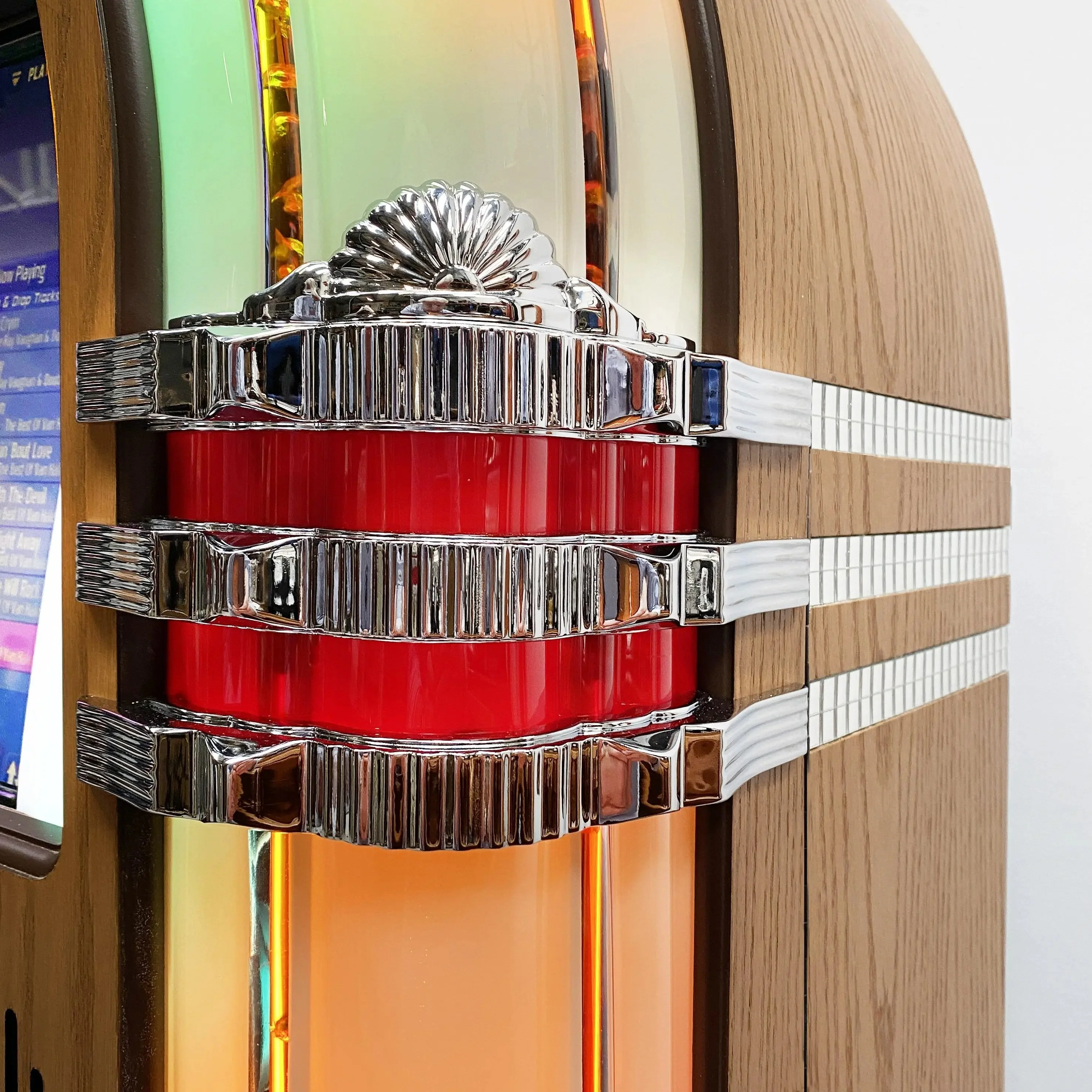 Rock-Ola Digital Music Center Jukebox in Light Oak with Bluetooth - Image 11