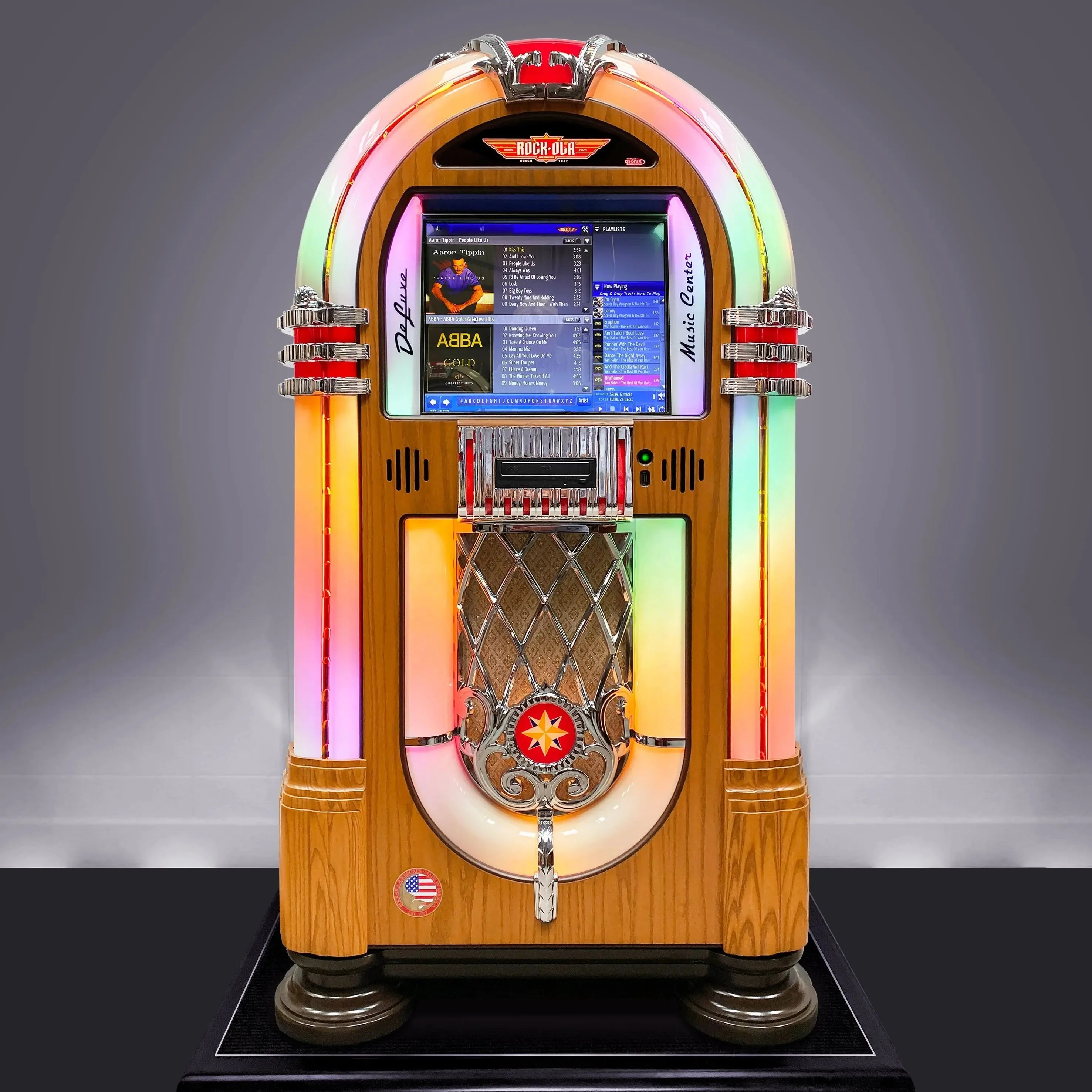 Rock-Ola Digital Music Center Jukebox in Light Oak with Bluetooth - Image 3