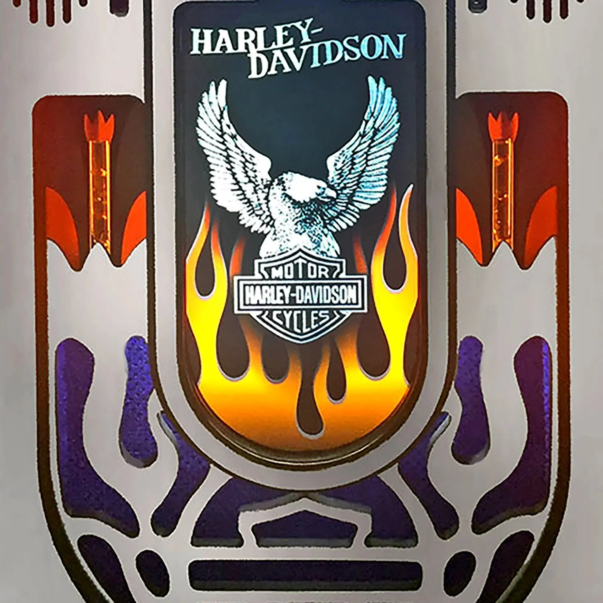 Rock-Ola Harley Davidson Flames Music Center Jukebox in Aluminium with Bluetooth - Image 3
