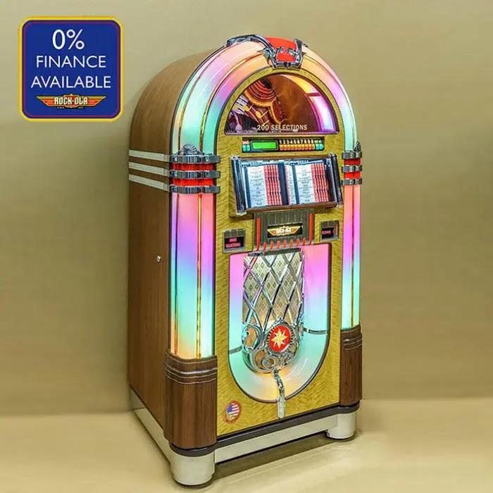 Rock-Ola Bubbler Vinyl 45 Jukebox in Light Oak with Bluetooth - Image 12