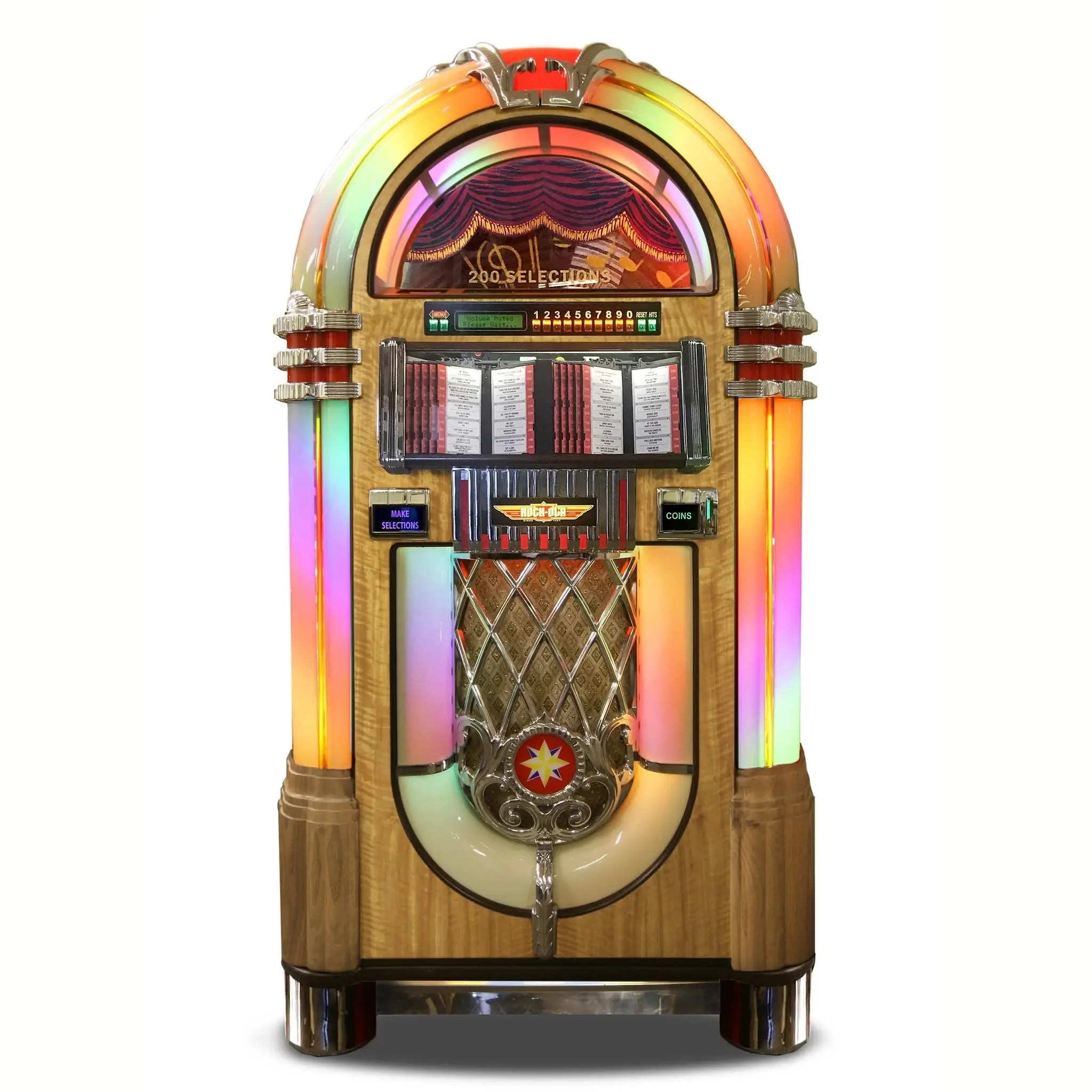 Rock-Ola Bubbler Vinyl 45 Jukebox in Light Oak with Bluetooth - Image 13