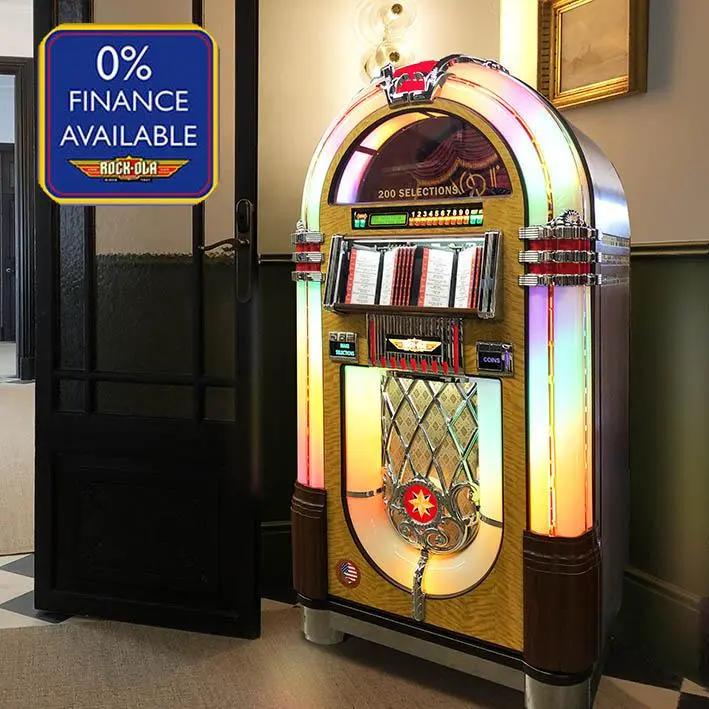 Rock-Ola Bubbler Vinyl 45 Jukebox in Light Oak with Bluetooth - Image 5