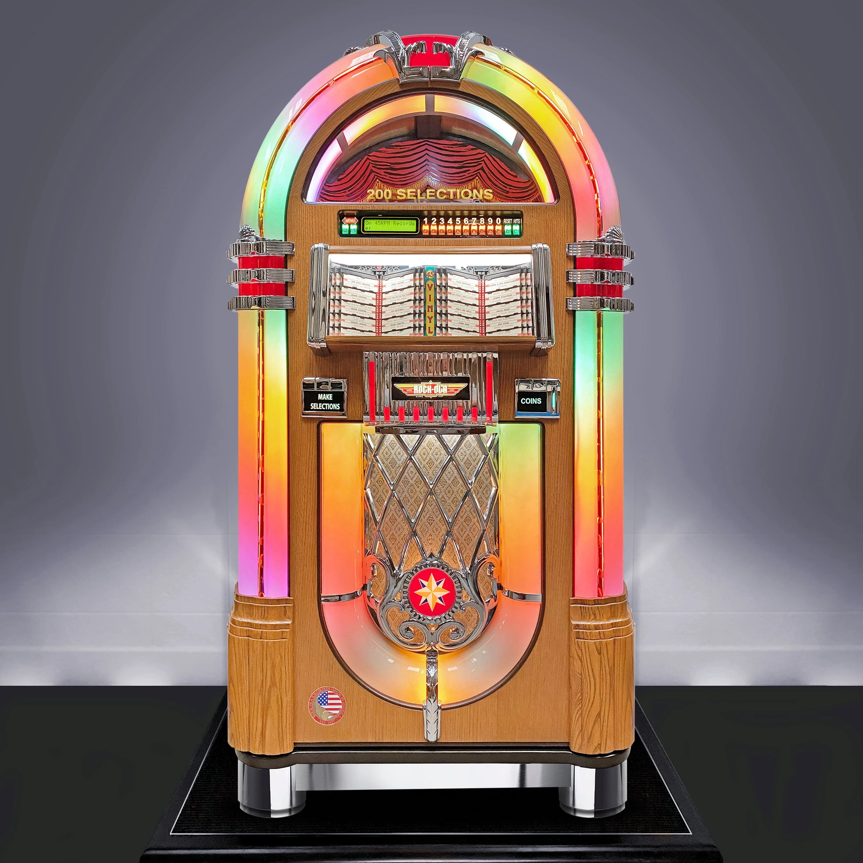Rock-Ola Bubbler Vinyl 45 Jukebox in Gloss White with Bluetooth - Image 12