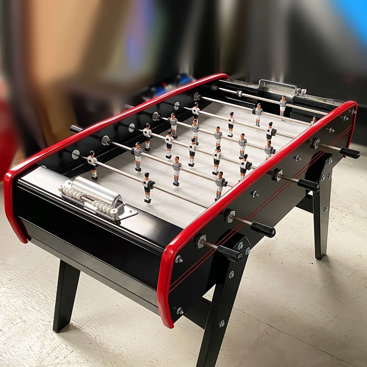 Sulpie Evolution Foosball Table - Black Tint with Red Trim