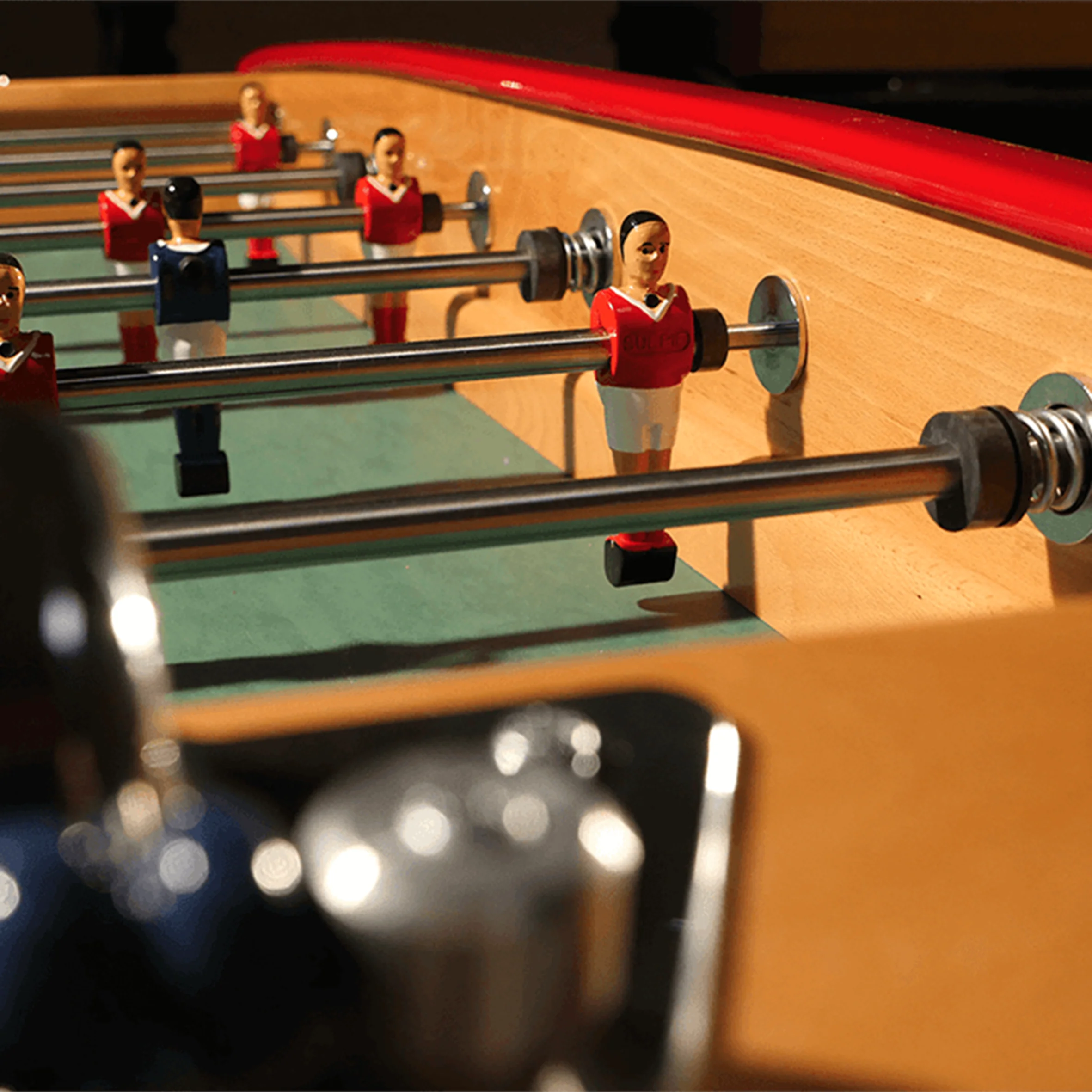 Sulpie Evolution Foosball Table - Beech with Red Trim - Image 4